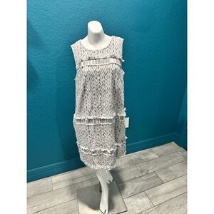 Akemi Kin Tweed Diamond‎ Pattern Sleeveless Dress 10